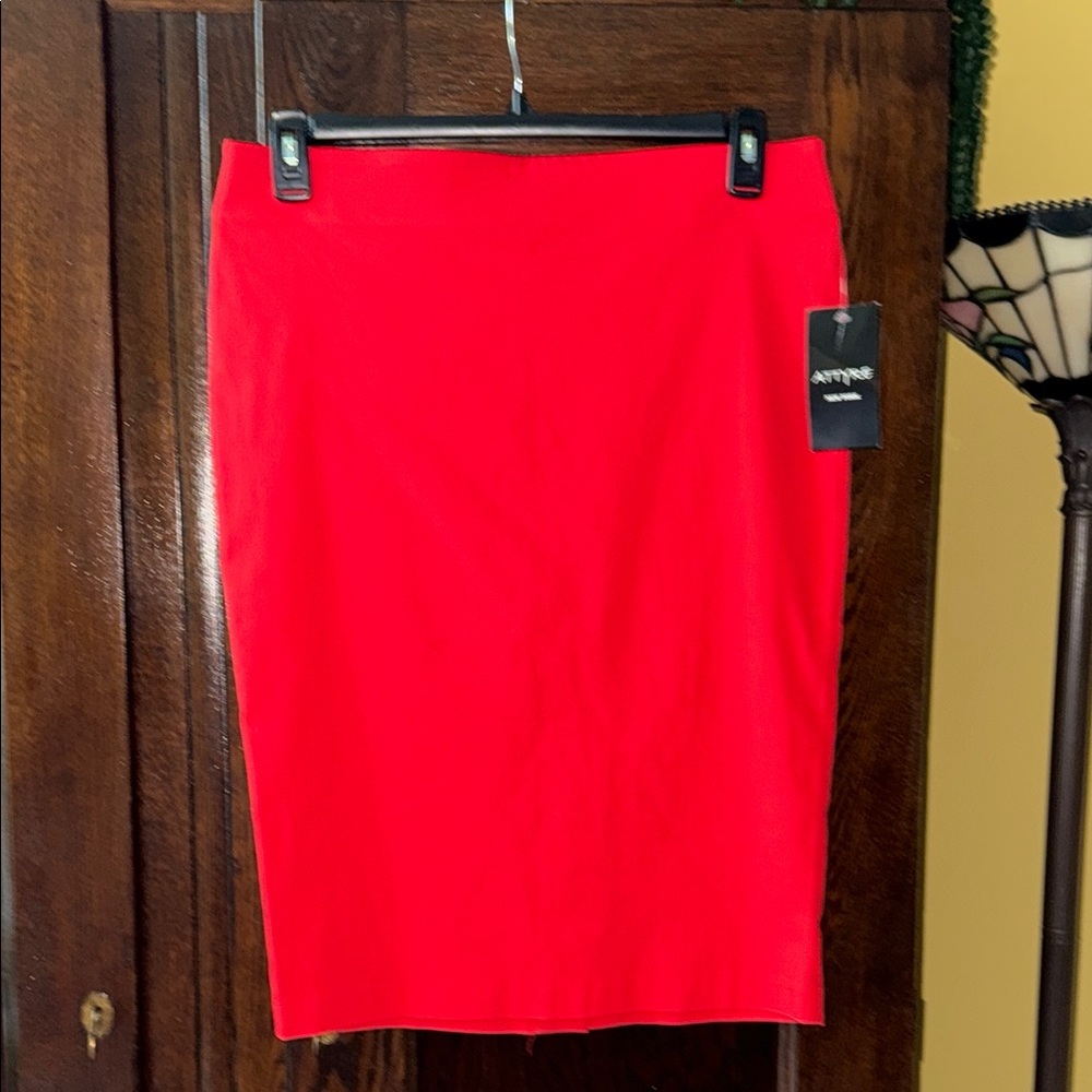 Attyre New York Tomato 🍅 Red Pencil Stretch Pull-on Skirt